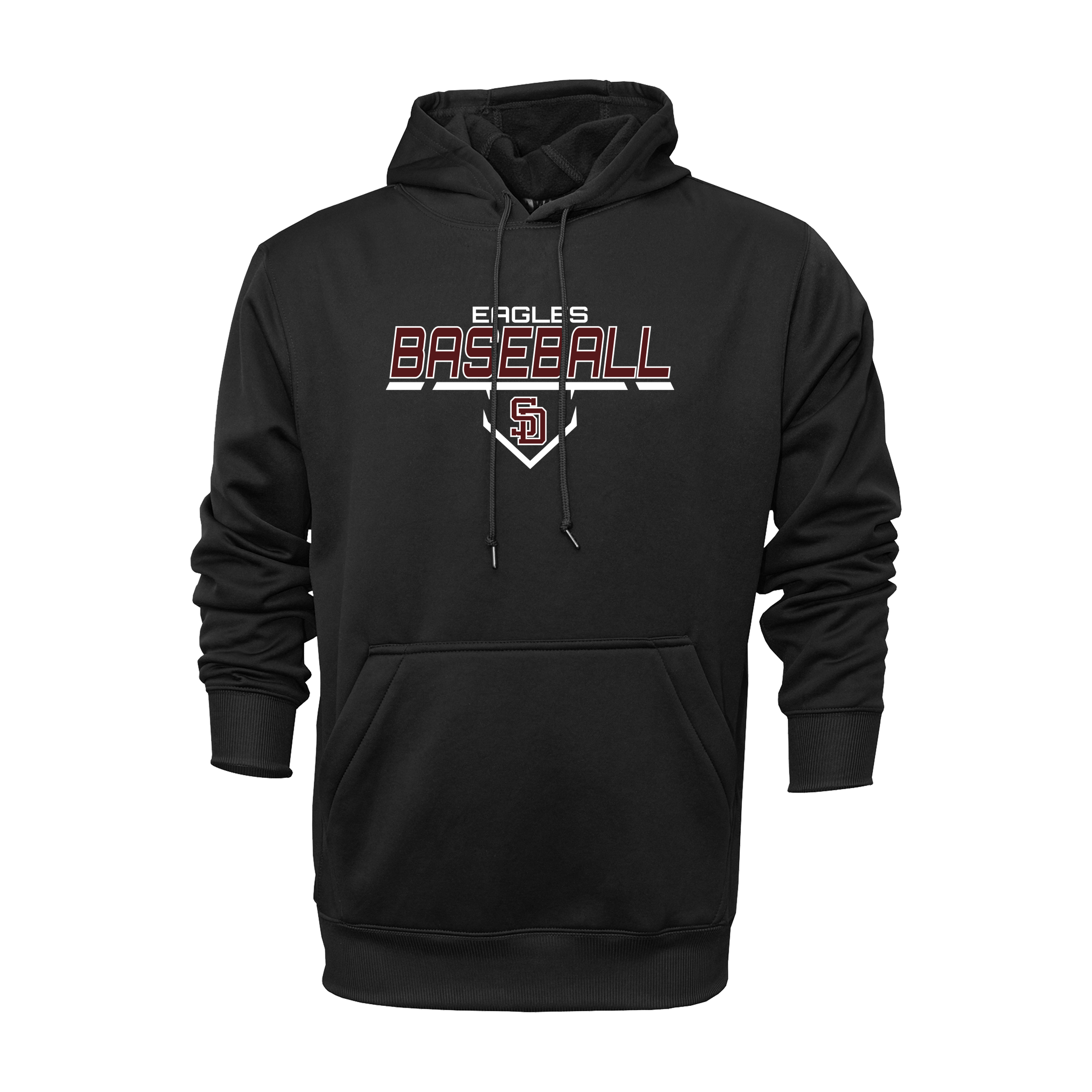 Stoneman Douglas Eagles Baseball Logo Black Hoodie DTF V2